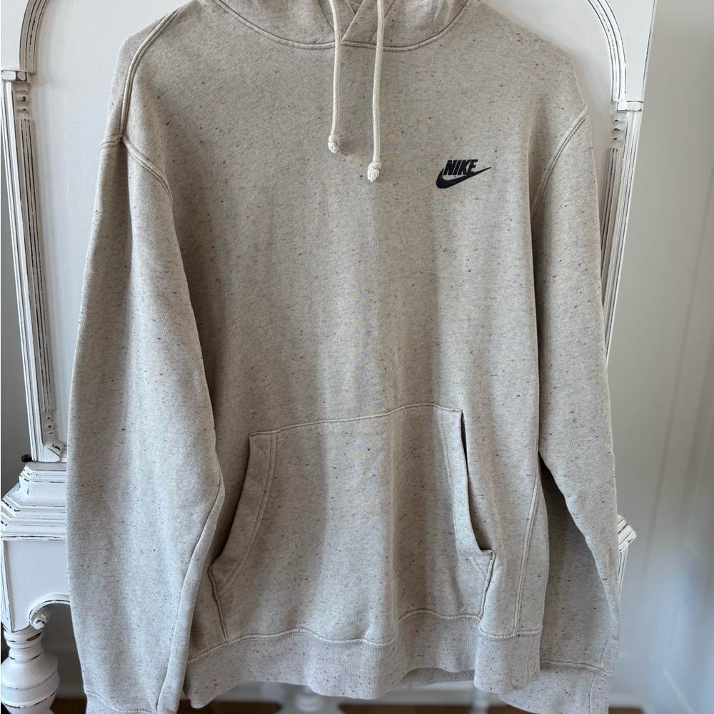 Nike Men's Speckled Beige Hoodie